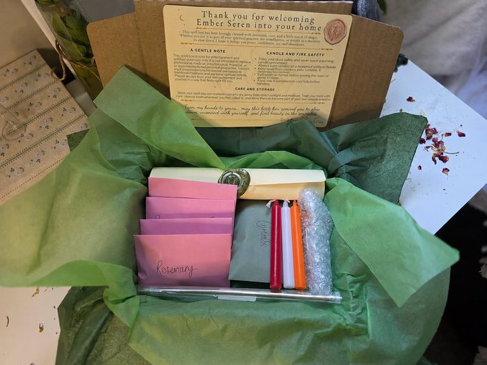 Motivation & Success spell box and packaging