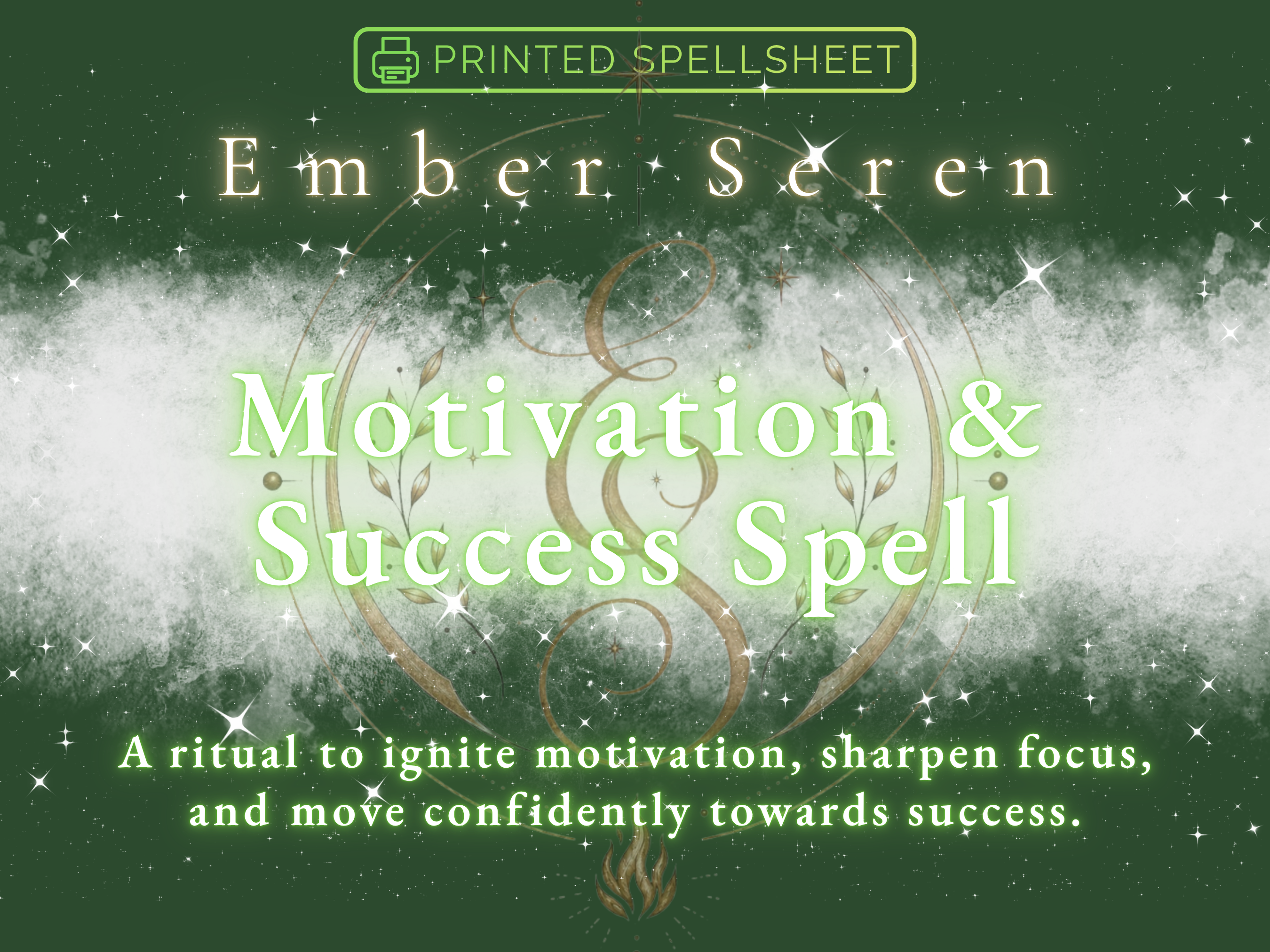 Motivation and Success Spell printed spellsheet