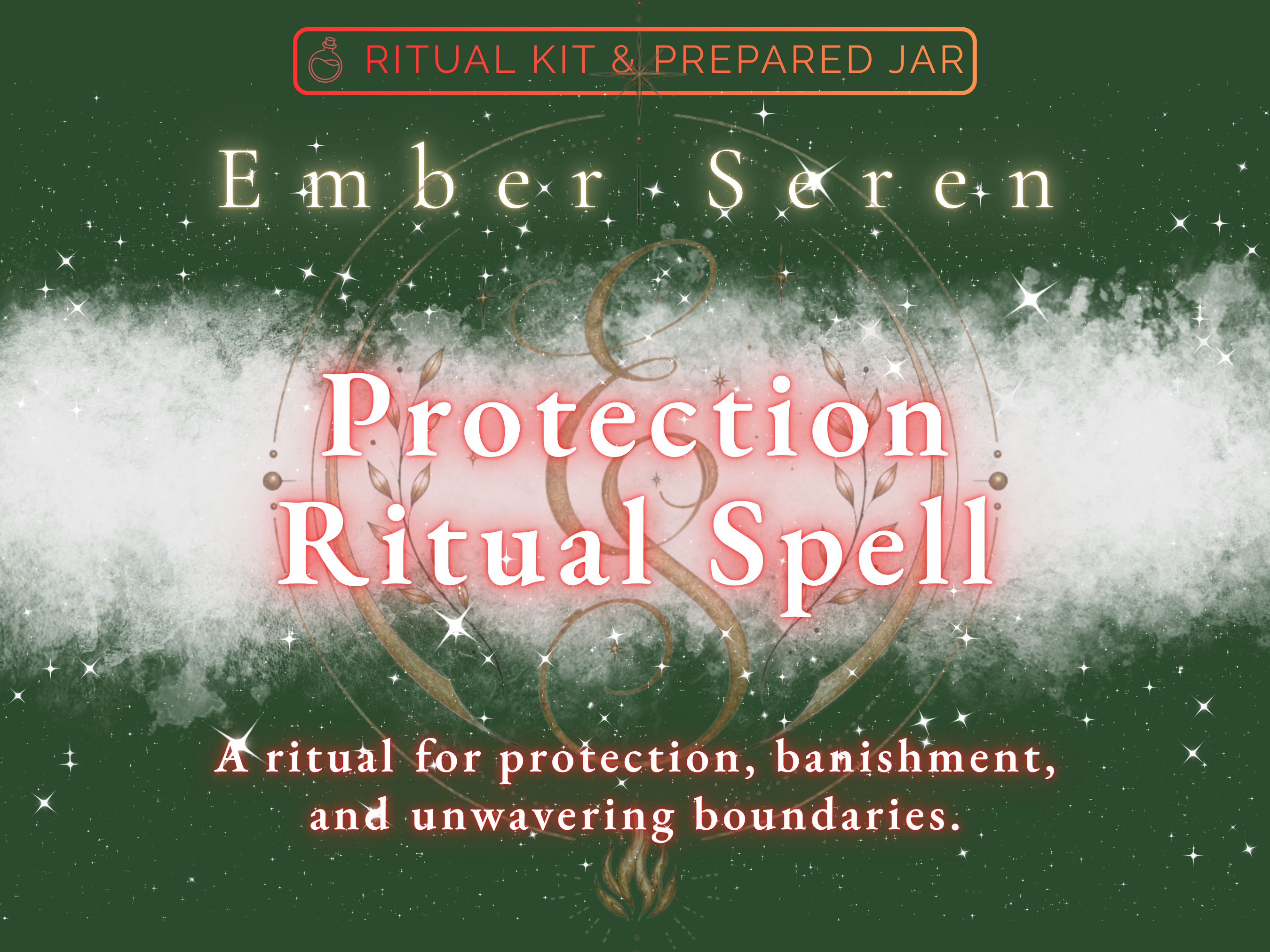 Protection Ritual Spell ritual kit and prepared jar